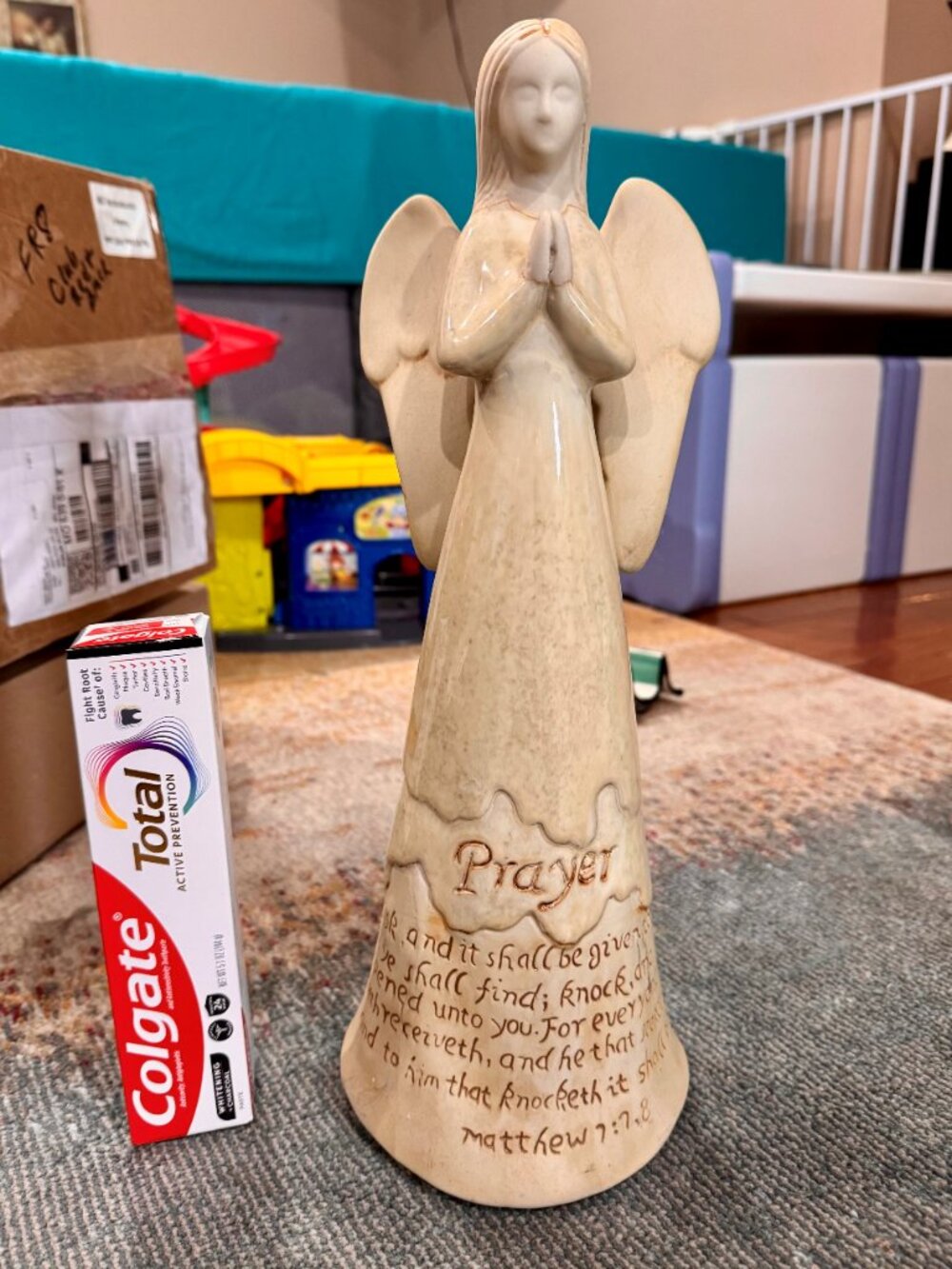 🌺Retired HOMCO - Large 16" Roma Downey Angel of Prayer Figurine🌸🌺